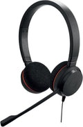 Jabra Evolve 20 Stereo Headset - Microsoft Certified Headphones for VoIP Softphone with Passive Noise Cancelling - USB-C/A - Black