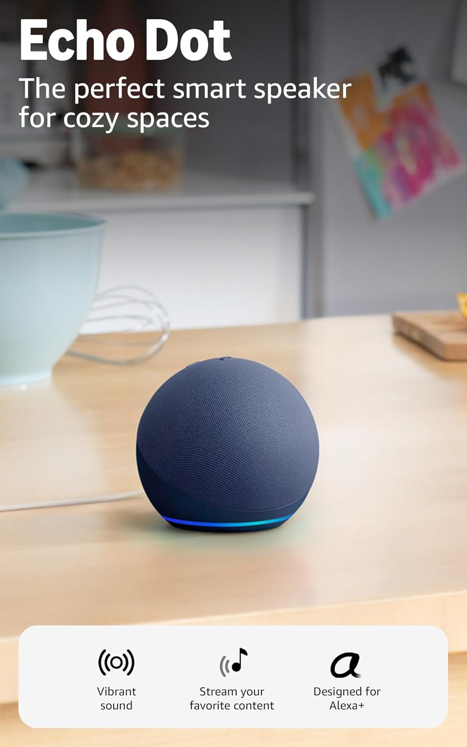 Amazon Echo Dot (newest model) ,Deep Sea Blue