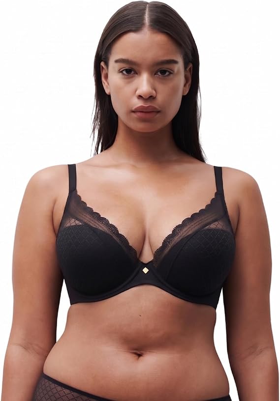 Chantelle Norah Chic Plunge T Shirt Bra (C16MNA-011) - Black - Size 32H