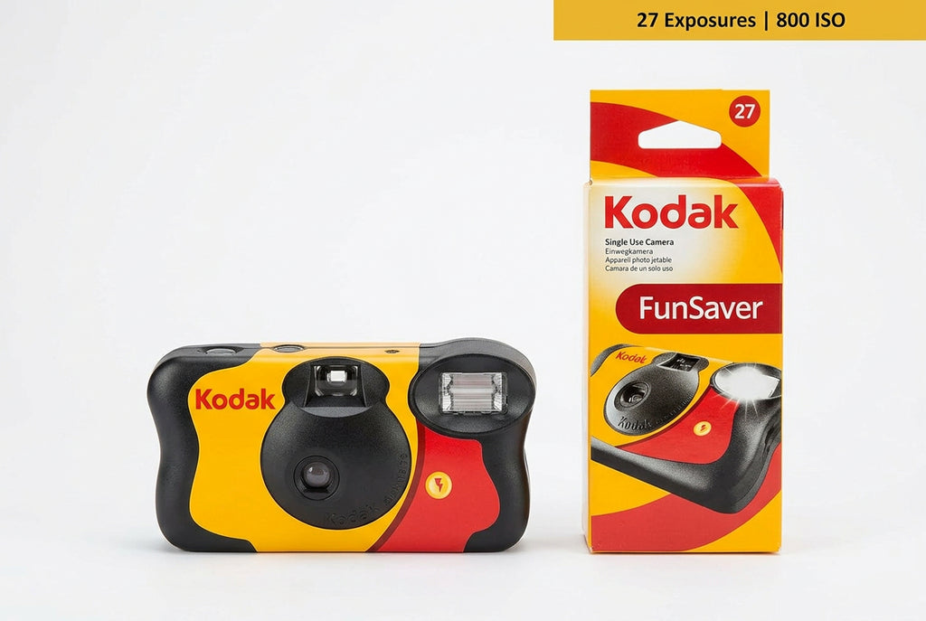 KODAK FunSaver 35mm Disposable Camera - Built-In Flash - ISO 800 - 27 Exposures