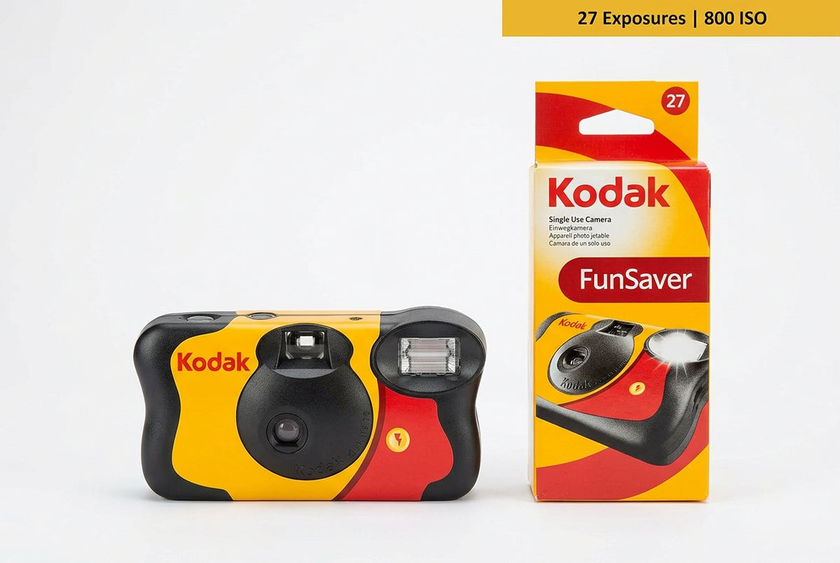 KODAK FunSaver 35mm Disposable Camera - Built-In Flash - ISO 800 - 27 Exposures