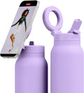 RINGO PRO Insulated Water Bottle, Magnetic Phone Tripod Mount - Lilac - 24 oz