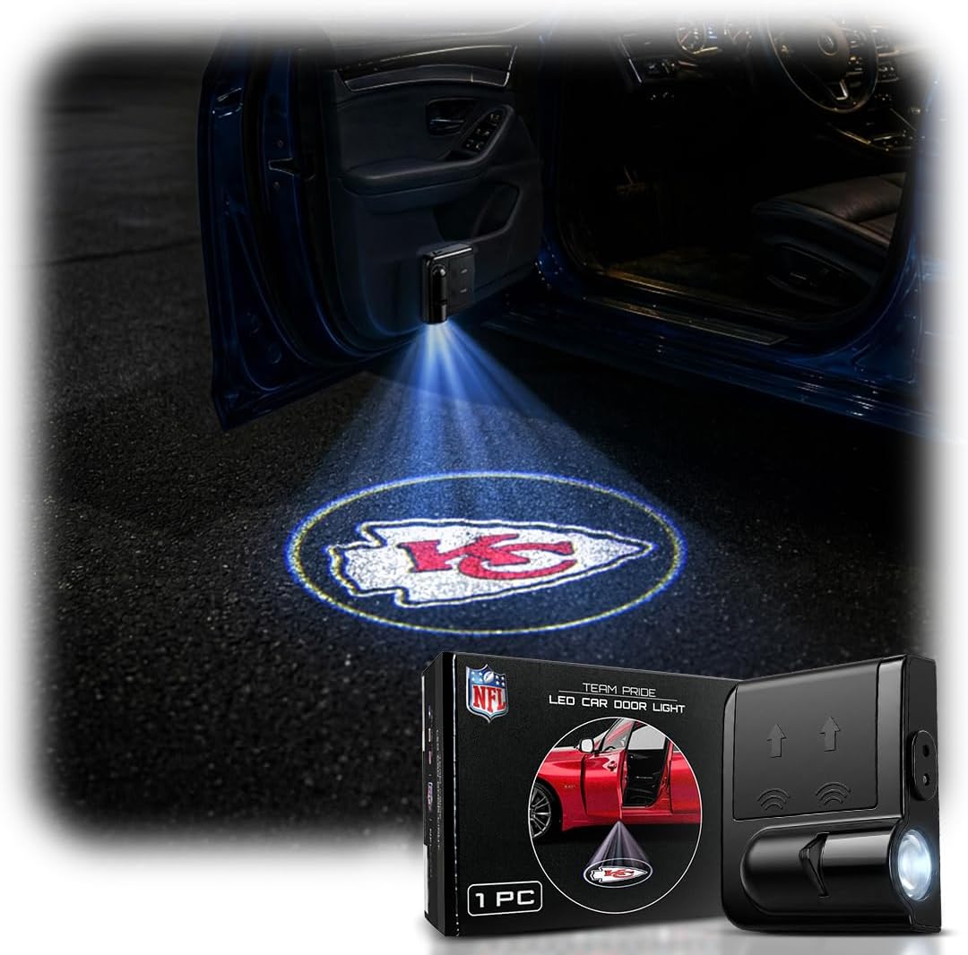 LED Car Door Light - Officially Licensed NFL Wireless Projector - Kansas City Chiefs