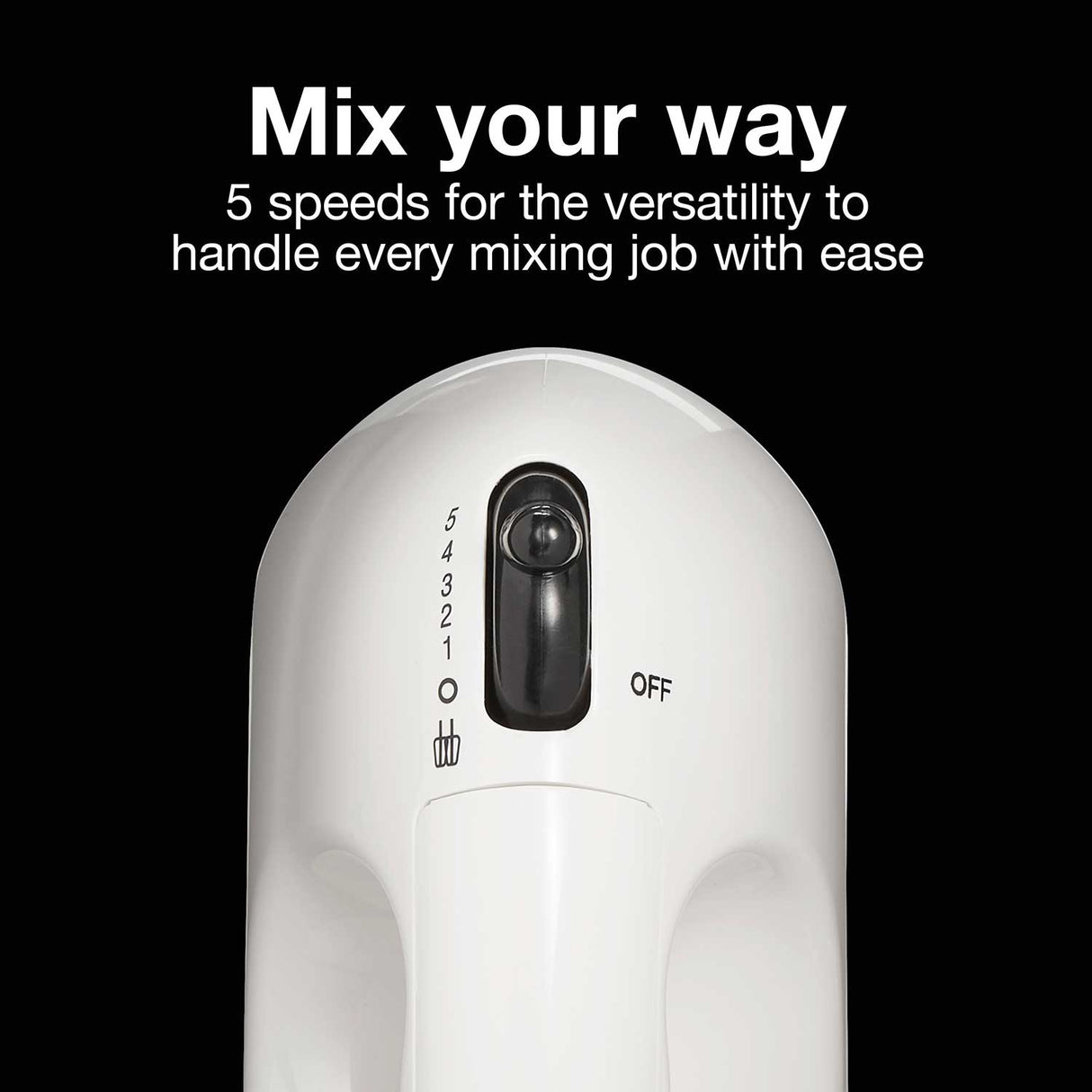 Proctor Silex Easy Mix 5 Speed Hand Mixer - White - 62515G