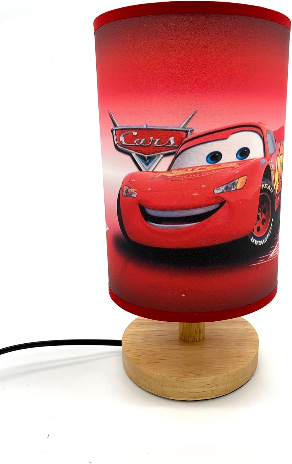 Cars Lamp Bedside Night Light Wood Base Room Decoration (New Open Box)