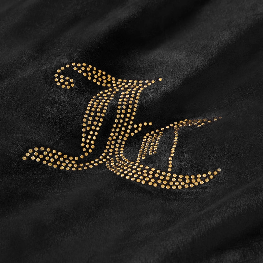 JUICY COUTURE Solid Velour 3pc Comforter Set - Black - Full/QUEEN