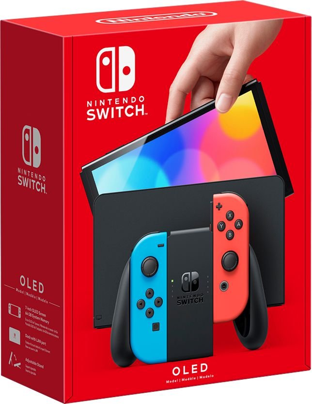 Nintendo - Switch – OLED Model w/ Neon Red & Neon Blue Joy-Con - Multi (Refurbished, Replacement Box)