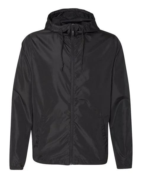 Independent Trading Co. Light Weight Windbreaker Zip Jacket (EXP54LWZ) - Black - XL
