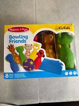 Melissa & Doug K's Kids Bowling Friends Play Set and Game with 6 Pins and Convenient Carrying Case - Indoor Outdoor Bowling Set, Soft Plastic Animal Bowling Pins, Toddler Bowling for Ages 2+
