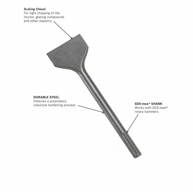 Bosch Scaling SDS-max Chisel Mortising Bit, 3-1in x 12-in, #HS1910