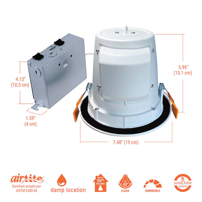 HALO RL Series 6-Inch 1500-Lumen LED Recessed Downlight, White