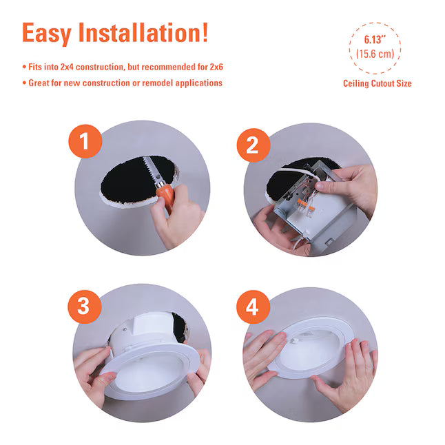 HALO RL Series 6-Inch 1500-Lumen LED Recessed Downlight, White