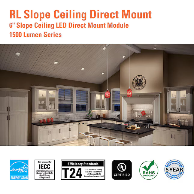HALO RL Series 6-Inch 1500-Lumen LED Recessed Downlight, White