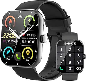 Smart Watch for Men Women (Answer/Make Call), 2" AI Control Smartwatch Fitness Tracker with 100+ Sports, Heart Rate/Sleep Monitor, Pedometer, SpO2, IP67 Waterproof, Activity Tracker for Android iOS (NEW, OPEN BOX)