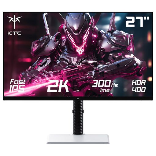 KTC - H27E6 27” Gaming Monitor, 2K QHD & HDR 400, 300Hz, IPS 1ms FreeSync & G-Sync, 106% DCI-P3, VESA, 2 x HDMI 2.1/ DP 1.4