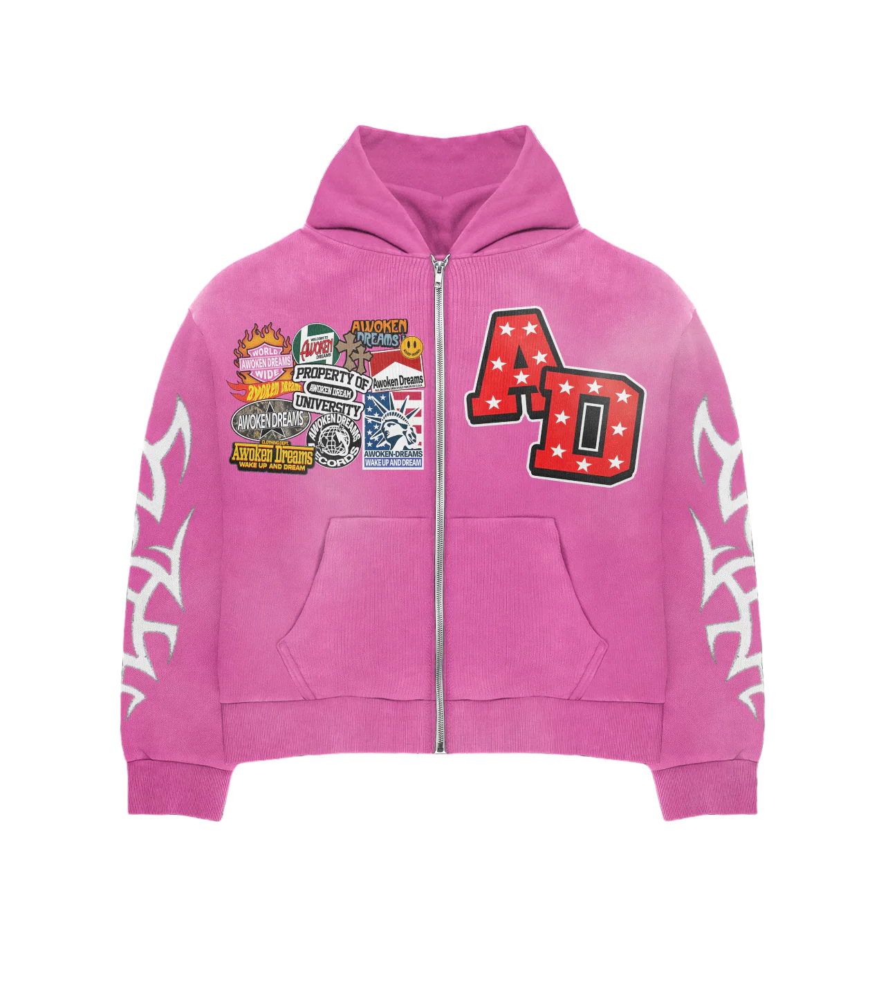 AWOKEN  DREAMS PINK PATCHWORK HOODIE AND SWEATS XS
