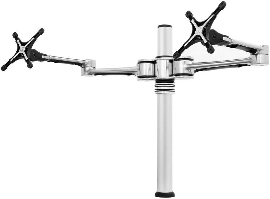Atdec AF-at-D Dual Monitor Desk Mount, Clamp or Bolt Through Included, Up to 17.6lb, Silver,Black, 17.7" x 9.3" x 22"