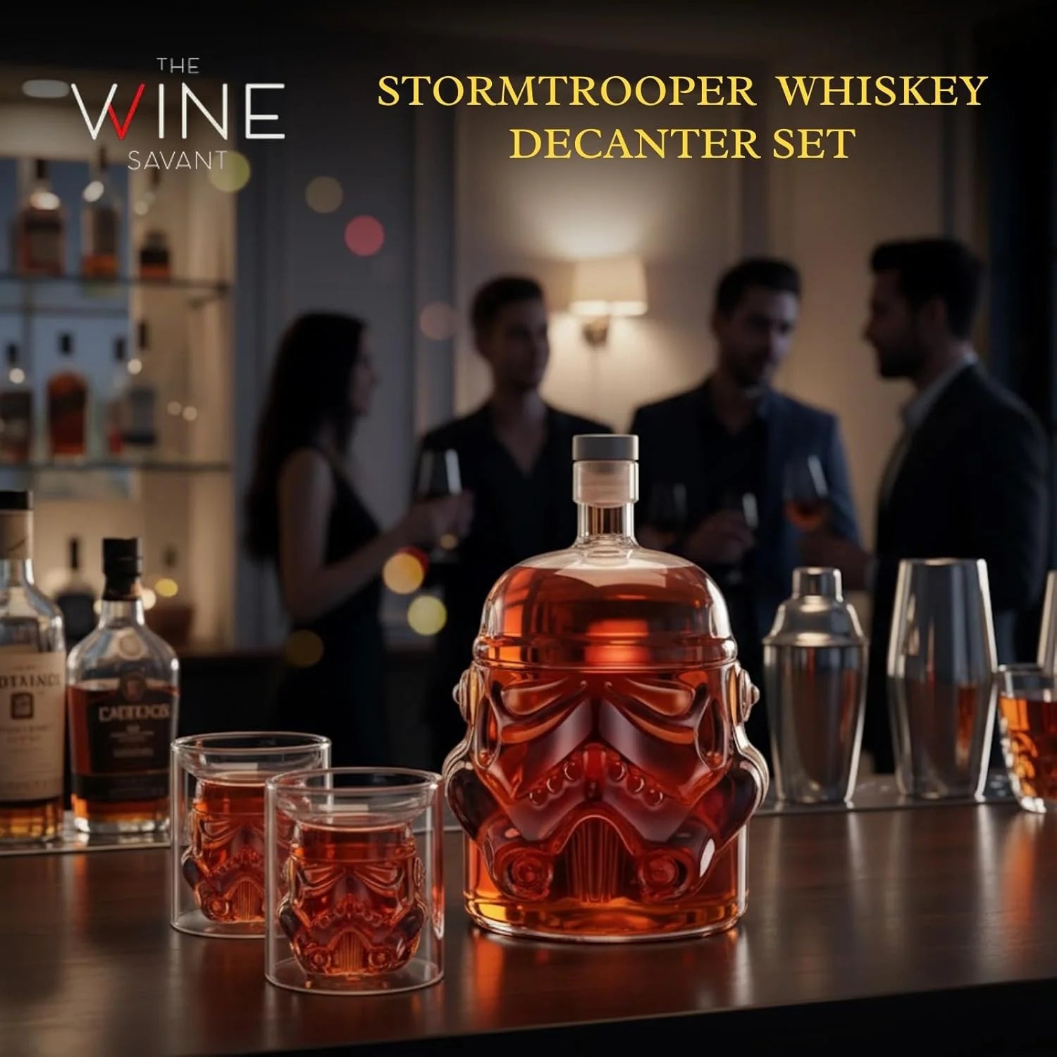 Stormtrooper Creative Whiskey Decanter Set Bottle with 2 Wine Glasses 150ml for liquor, Bourbon, Scotch, Vodka