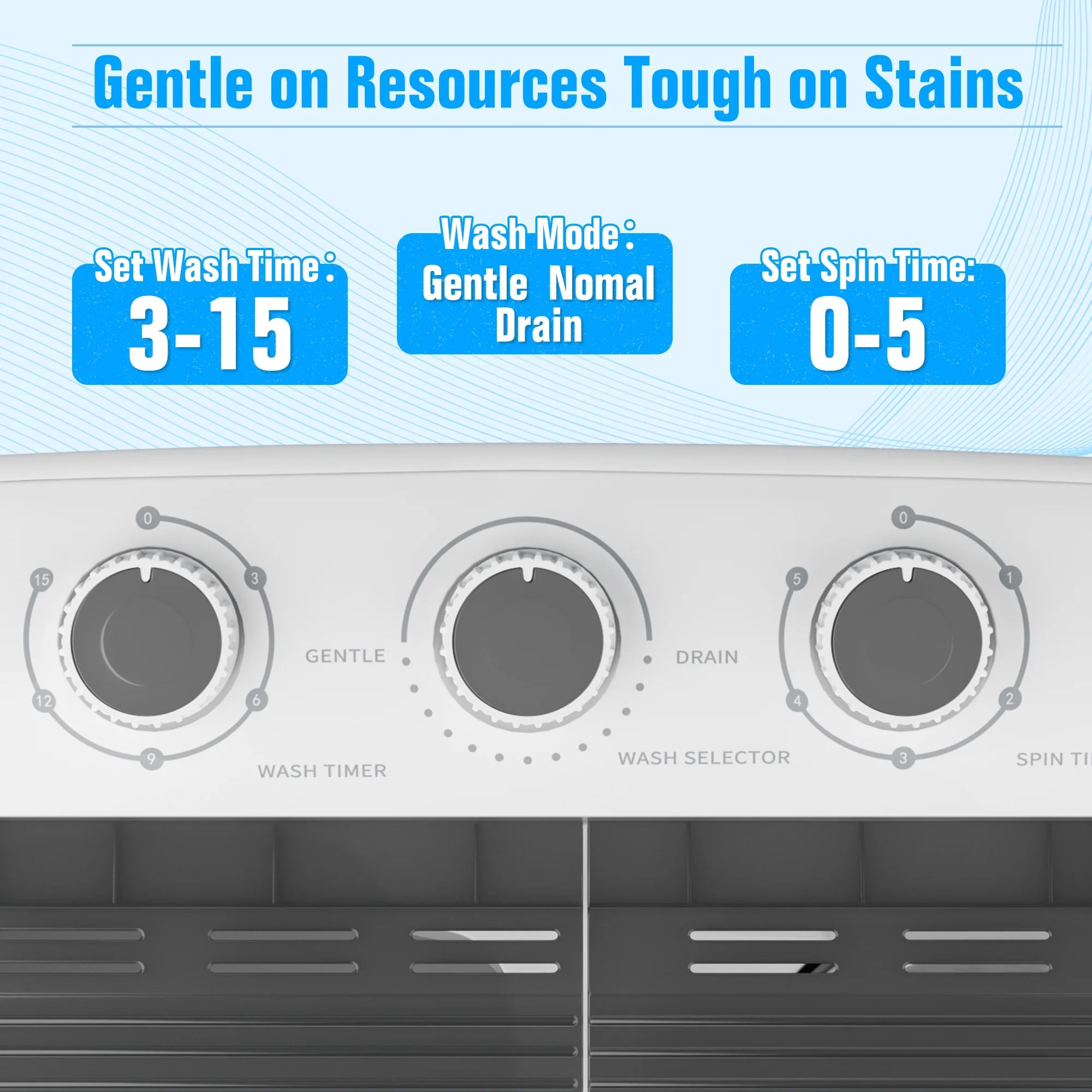 SUNCROWN 16lbs Portable Twin Tub Washer with Spin Dryer Washing Machine