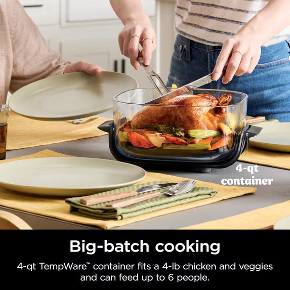 Ninja Crispi Air Fryer, Microwave, Freezer & Dishwasher Safe, Non Toxic Glass Portable Cooking System