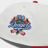 New Era Los Angeles Dodgers MLB Upside Down 9FORTY Snapback Hat - Chrome/Red - OSFA