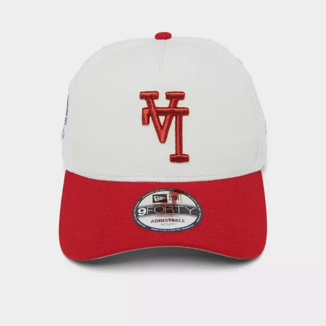 New Era Los Angeles Dodgers MLB Upside Down 9FORTY Snapback Hat - Chrome/Red - OSFA