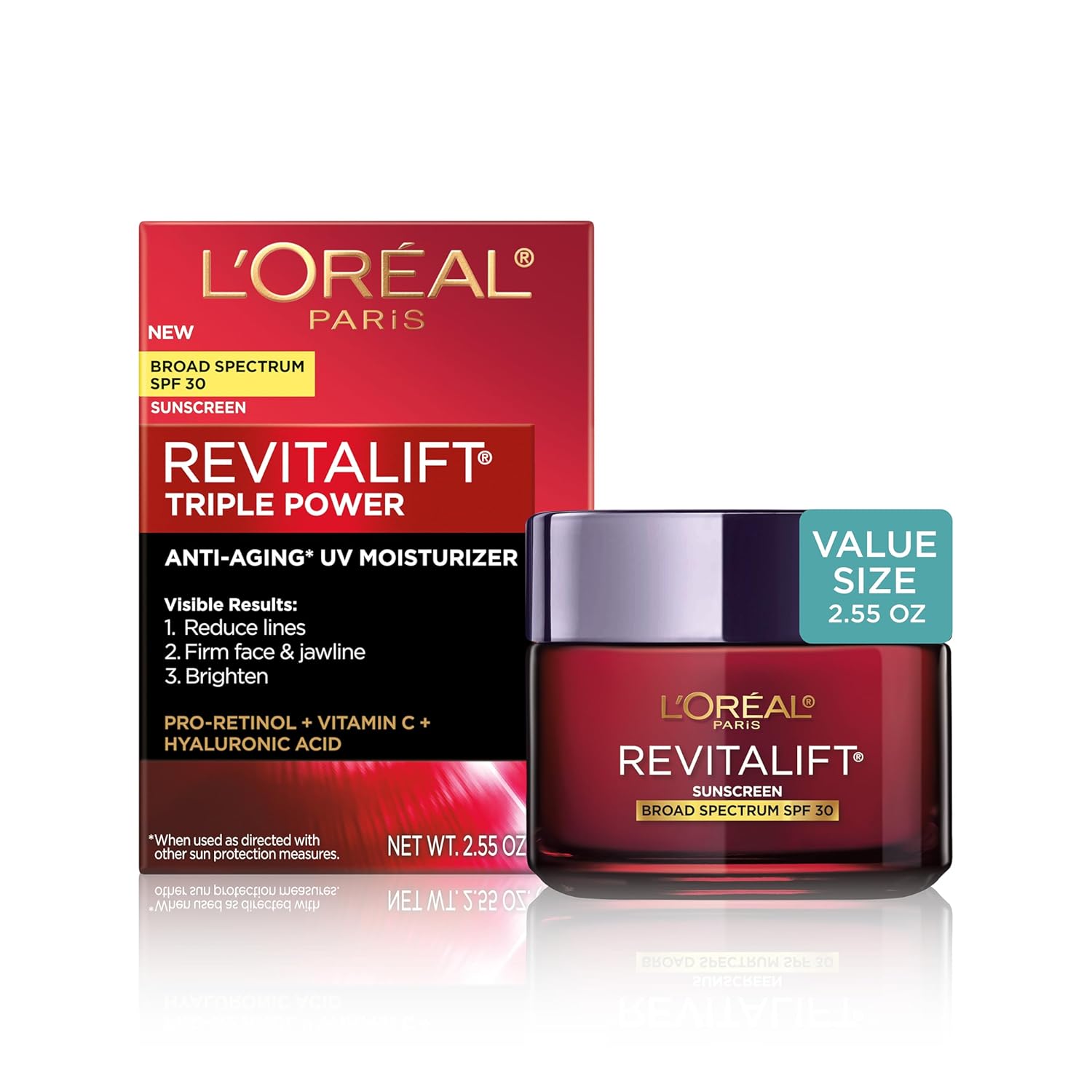 L'Oreal Paris Revitalift Triple Power Anti-Aging Face Cream with Broad Spectrum SPF 30 - 2.55 oz.