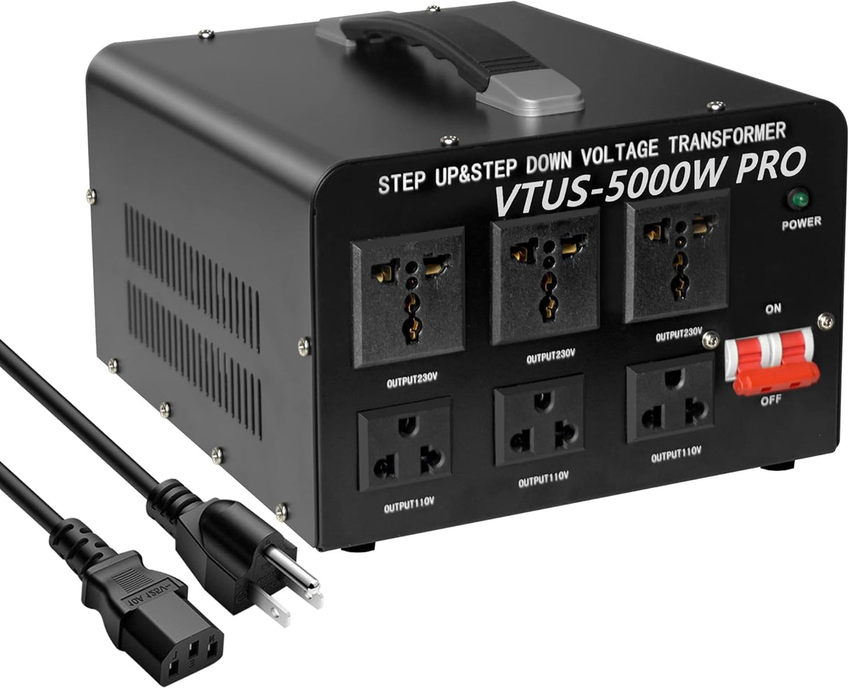 5000 Watt Voltage Converter Transformer - Heavy Duty Step Up/Down Convert from 110-120 Volt to 220-240 Volt and from 220-240 Volt to 110-120 Volt HAS DENT ON SIDE AND BOTTOM   New (bad box)