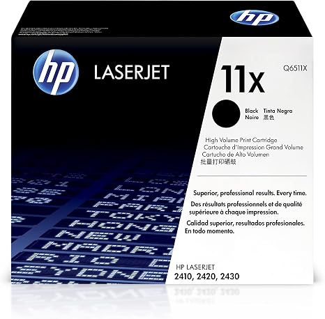 HP Original 11X Black High-Yield Toner Cartridge | Works LaserJet 2410, 2420, 2430 Series | Q6511X