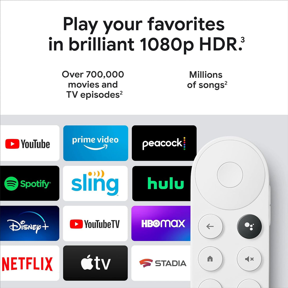 Chromecast with Google TV (HD) - Streaming Stick Entertainment on Your TV with Voice Search - Watch Movies, Shows, and Live TV in 1080p HD - Snow(NEW, OPEN BOX)