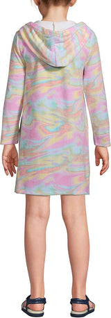 Lands' End G Terry Kangaroo Cover Up Wild Blossom Multi Swirl Kids X-Large  (14-16)