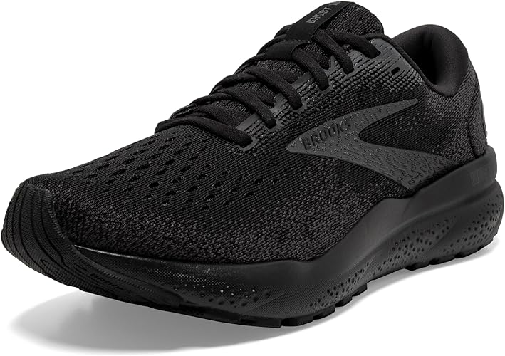 Brooks Men’s Ghost 16 Neutral Running Shoe - Black/Black/Ebony - Size 9.5 M