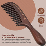 Controlled Chaos Peachwood Anti Static Detangling Comb for Curly Hair Scalp Massaging Comb for Men, Women & Kids