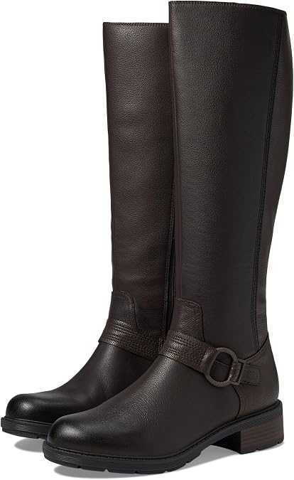 Clarks Hearth Rae Boots for Women - Dark Brown Leather - Size 6.5 M