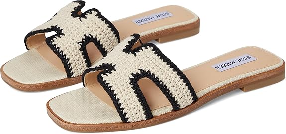 Steve Madden Women's Hadyn Sandal, Cream Multi, Size 8.5