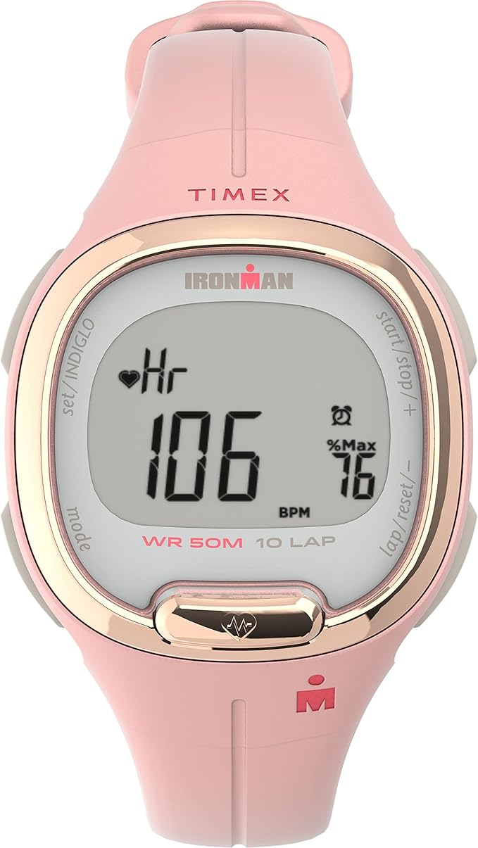 Timex Ironman HeartFIT Transit Resin Activity Heart Rate Pink Ladies Watch TW5M48100 NEEDS BATTERY OPEN BOX