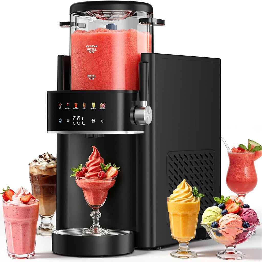 Ranvaira Slushie Machine for Home, Ice Cream Maker, 40OZ Capacity, Black