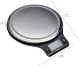 Amazon Basics Digital Kitchen Scale with LCD Display, Tare Function, Multiple Units, Weighs up to 11 Pounds, Batteries Included, Black and Stainless Steel,