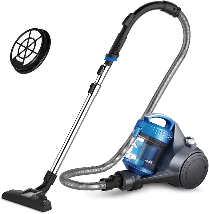 Eureka Bagless Canister Vacuum Cleaner, Lightweight Vac for Carpets and Hard Floors, w/Filter, Blue, Whirlwind