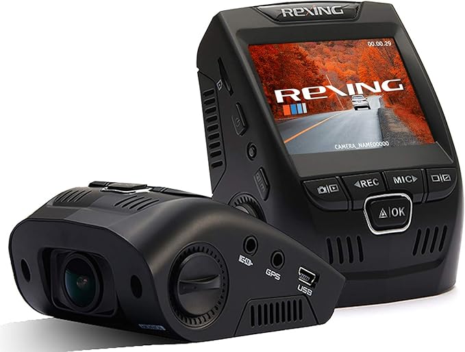 Rexing V1 Basic Dash Cam 1080P FHD DVR Car Driving Recorder, 2.4" LCD Screen 170°Wide Angle, G-Sensor, WDR, Parking Monitor, Loop Recording