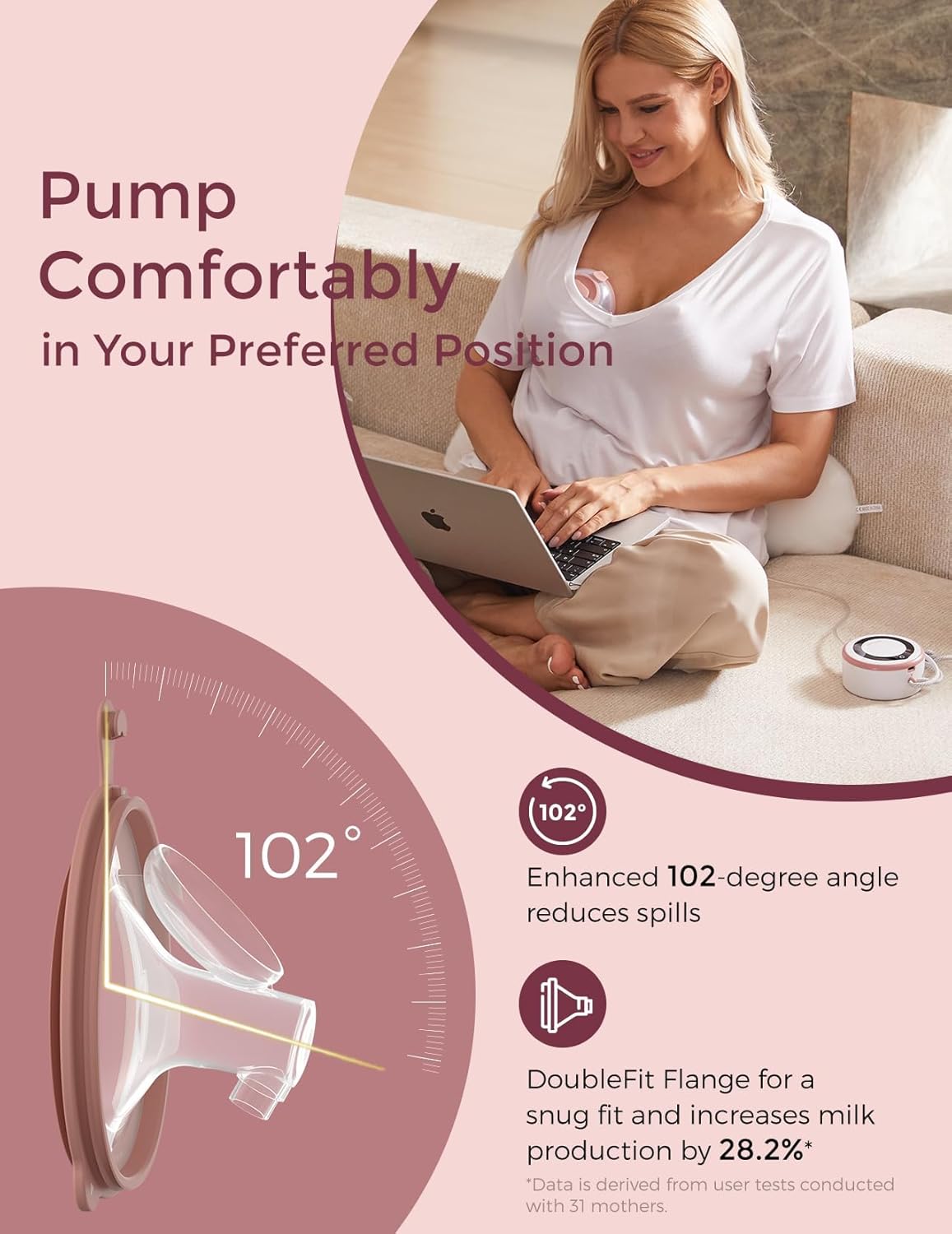 Momcozy V1 Pro Wearable Breast Pump, Hospital-Grade Pocket Primary Pump, Hands-Free Portable Pump with Lightweight Visible Cups for Real Milk Removal