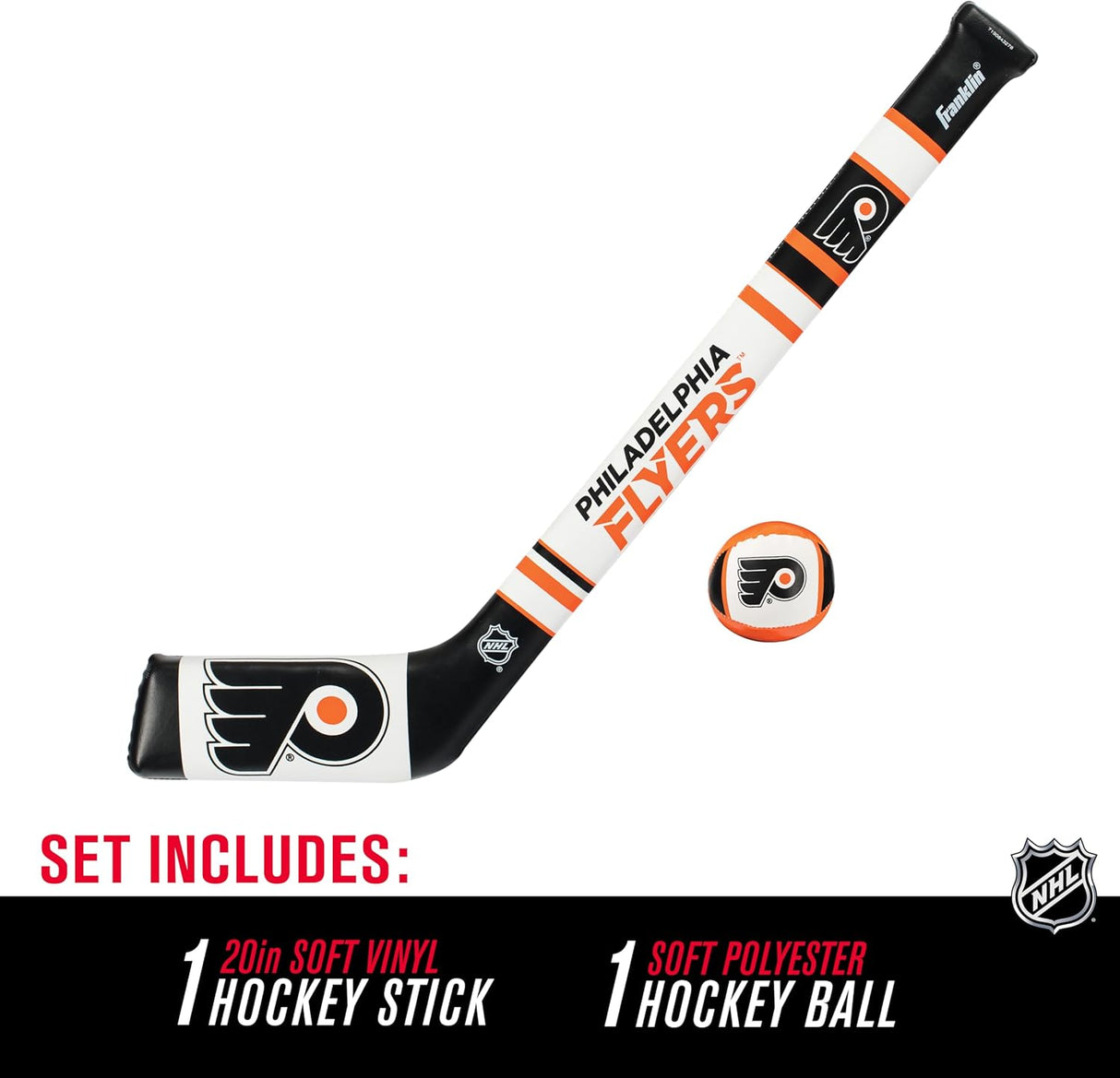 Franklin Sports NHL Team Mini Soft Hockey Stick Set -Philadelphia Flyers