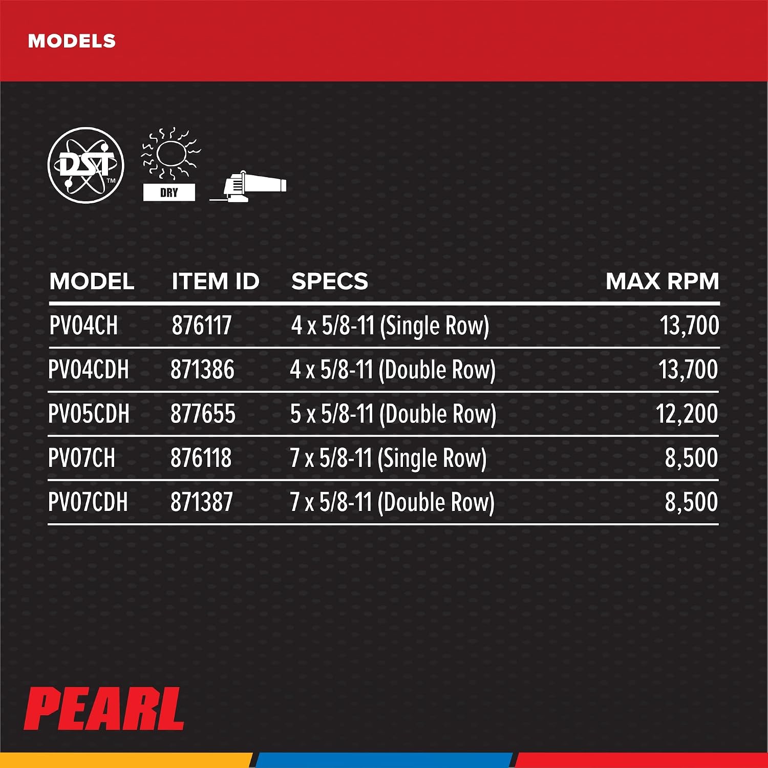 PEARL ABRASIVE CO. Pro-V 4" Double Row - Concrete/Masonry