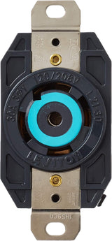 Leviton 30 Amp, 120/208 Volt- 3PY, Flush Mounting Locking Receptacle - Black - 2810