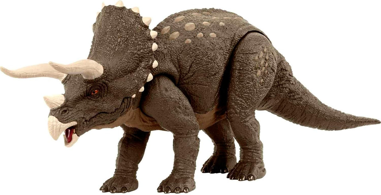 Mattel Jurassic World Dinosaur Toy, Habitat Defender Triceratops Action Figure