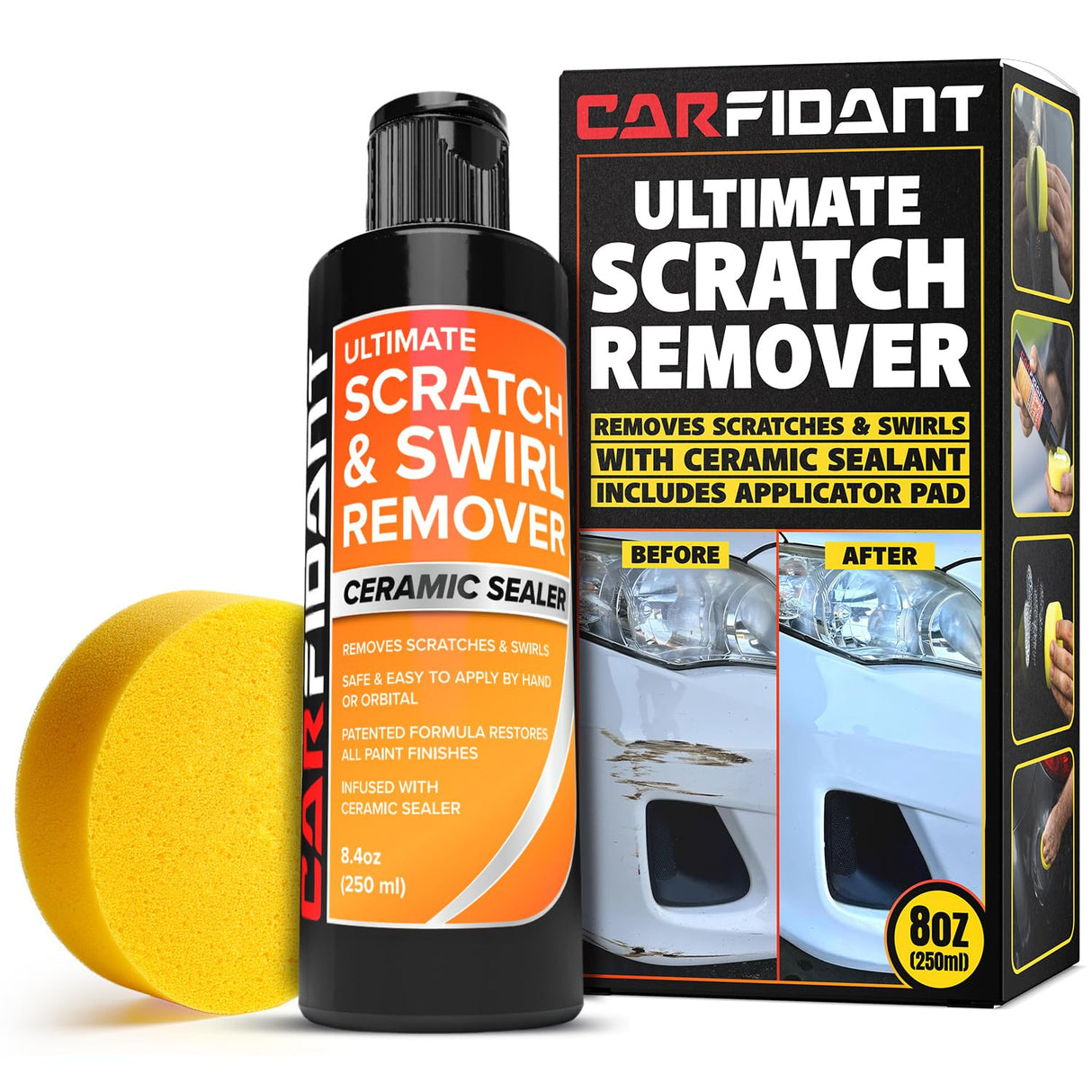 Carfidant Scratch Repair and Swirl Remover -  Polishing & Waxing Kits - Compound for Vehicles Paint Repair - 8.4 fl. Oz.
