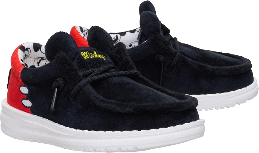 HEYDUDE Unisex Wally Funk Toddler Mickey Mouse - Black/Red - 6C