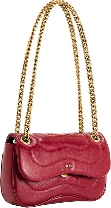 JW PEI Women's Tina Quilted Chain Crossbody | Quilted, Chain -Claret