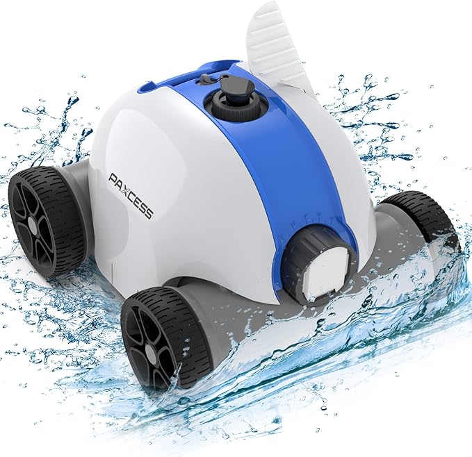Rock&Rocker Cordless Robotic Pool Cleaner, Automatic Pool Vacuum with Dual-Drive Motors, Up to 90 Mins Working Time, for Above/Inground Swimming Pools Up to 861 Sq Ft, Blue
