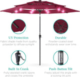 Best Choice Products - 3-Tier Patio Umbrella w/ Tilt Adjustment, Crank - 10ft - Burgundy